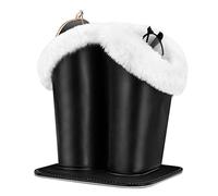 MoKo Porta Occhiali, Custodia Portaocchiali in Pelle con 2 Pezzi, Tasche Occhiali, Base Magnetica, Imbottitura Interna, Accessori Occhiali, Custodia per Occhiali da Sole, Lettura, Nuoto - Nero