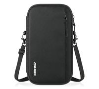 MoKo Porta Passaporti Familiare per 8, Portafoglio da Viaggio con RFID Blocking, Foro Airtag e Tracolla, Organizer Documenti di Viaggio per Biglietti, Carte, Contanti, Chiavi, Nero