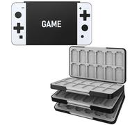 MoKo Porta Schede, Custodia Porta Cartucce di Gioco Compatibile con Switch 2/Switch OLED 2021/Lite, Custodia Protettiva con 72 Scompartimenti Schede Gioco, 24 Scompartimenti Micro SD - Motivo Console
