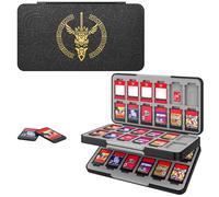 MoKo Porta Schede, Custodia Porta Cartucce di Gioco Compatibile con Switch 2/Switch OLED 2021/Lite, Custodia Protettiva con 48 Scompartimenti Schede Gioco, 24 Scompartimenti Micro SD, Nero