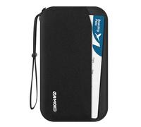 MoKo Portapassaporto per Famiglia, Portafoglio RFID per Passaporto per Uomo e Donna da Viaggio con Scomparti Multipli, Organizzatore per Carte/Documenti d'Identità/Biglietti/Chiavi, Nero