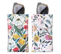 MoKo Sacchetto per Occhiali 2 Pezzi, Porta Occhiali in PU Pelle, Astuccio per Occhiali/Occhiali da Sole, Astuccio Morbido da Viaggio per Occhili, Custodia per Occhili, Fiori