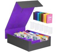 MoKo Scatola per Carte Collezionabili, 3800+ Scatola per Mazzi MTG con 24 Divisori 5 Supporti per Carte, Scatola per Carte Adatta a Carte da Gioco Magic, YugiOh, TCG, PTG e Carte Sportive, Nero Viola