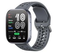 MoKo Silicone Cinturino Compatibile con Amazfit Bip 6, Cinturino Sportivo Resistente all'usura e Traspirante, Grigio Siderale