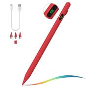 MoKo Stilo Capacitivo Universale per Schermi Touch,Penna Ricaricabile Veloce con Indicatore della Batteria Compatibile con iPad,iPhone,Samsung,Lenovo,Xiaomi,Dispositivi iOS,Android,Tablet e S, Rosso