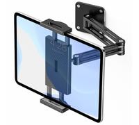 MoKo Supporto a Parete per Tablet 360° Rotante con Braccio Estensibile, Supporto Pieghevole e Regolabile per Dispositivi 4,7"-13", Compatibile con iPad/iPhone/Galaxy/Surface/Kindle/Switch, Nero