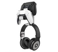 MoKo Supporto per Cuffie, Supporto da Parete per Cuffie, Compatibile con PS3, PS4, PS5, PC, Steam, Switch Supporto Cuffie Universale,Supporto per Controller di Gamepad, in Alluminio - Argento