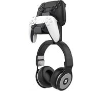 MoKo Supporto per Cuffie, Supporto da Parete per Cuffie, Compatibile con PS3, PS4, PS5, PC, Steam, Switch Supporto Cuffie Universale,Supporto per Controller di Gamepad, in Alluminio - Nero