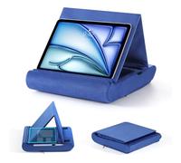 MoKo Supporto per Tablet, Cuscino per Laptop per Grembo/Letto/Scrivania, Supporto Pieghevole per Tablet 12”, con Portapenne, per iPad Air 6 2024, iPad PRO 11 2024, Galaxy Tab, E-Reader, Libro, Blu