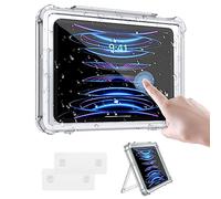 MoKo Supporto per Tablet da Parete Fino a 11", Porta Tablet da Bagno Trasparente, Rotazione a 360°, con 2 Adesivi, Custodia per Tablet Impermeabile Adatta iPad 10/PRO 11 2022, Trasparente