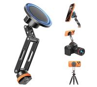 MoKo Supporto Treppiede per MagSafe, Supporto 360° per Cellulari | 22 Magneti N52, Struttura Metallica, Vite 1/4" e Supporto Scarpa Fredda, Compatibile con iPhone 12-17,Fotocamere Sony e Canon