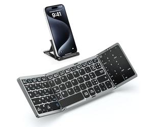 MoKo Tastiera Bluetooth Pieghevole, Tastiera Francese Portatile, AZERTY