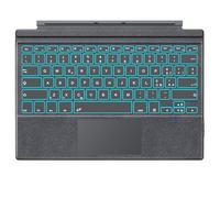 MoKo Tastiera italiana per Microsoft Surface Pro 7 Plus/Pro 7/Pro 6/Pro 5/Pro 4/Pro 3, tastiera QWERTZ Layout Bluetooth Ricaricabile con Trackpad, Retroilluminazione a 7 Colori