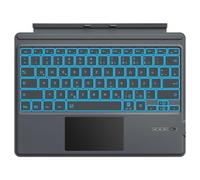 MoKo Tastiera Tedesca Compatibile con Microsoft Surface Pro 7 Plus/Pro 7/Pro 6/Pro 5/Pro 4/Pro 3, Tastiera Bluetooth QWERTZ con Trackpad, Retroilluminazione LED a 7 Colori,Batteria Ricaricabile,Grigio