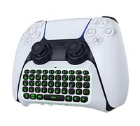 MoKo Tastiera Wireless per Controller PS5, Mini Tastiera Retroilluminata Bluetooth con Altoparlante e Porta di Audio, Chatpad Ricaricabile per Controller PS5 Accessori chat Vocale, Bianco Puro