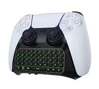 MoKo Tastiera Wireless per Controller PS5, Mini Tastiera Retroilluminata Bluetooth con Altoparlante e Porta di Audio, Chatpad Ricaricabile per Controller PS5 Accessori chat Vocale o Testuale, Nero
