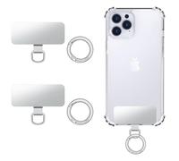 MoKo 2-Piece Phone Tether, cuscinetto per cordino telefonico in acciaio inossidabile, ricambio per 2 passanti a molla, adatto alla maggior parte delle custodie per telefoni a copertura totale, Argento