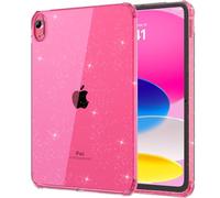 MoKo Trasparente Cover per iPad (A16) 11a Gen. 2025, Fiori Glitter Rosa