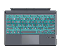 MoKo Type Cover Tastatur Kompatibel mit Microsoft Surface Pro 7 Plus/Pro 7/6/5/4/3, QWERTY Layout Bluetooth Tastatur mit 7 Farben LED Hintergrundbeleuchtung und Trackpad Eingebauter Akku, Grau