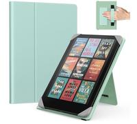 MoKo Universale Custodia per 6.8, 7 Pollici Kindle Paperwhite eReader da Tablet,Kindle Paperwhite/Colorsoft/Kobo Libra/Boox/Ocean,Custodia Folio Leggera con Cinghia Mano/Support, Verde Tequila Litchi