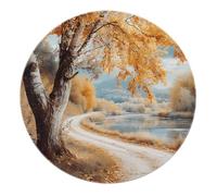 MOKOSAISE Bellissimo Paesaggio Autunnale Tappeto Rotondo Romantico Bellissimo Paesaggio Naturale Cerchio Area Tappeto per Soggiorno Studio Casa Pranzo Ufficio Decor 152cm (runden)