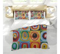 MOKOSAISE Colore Estetica Set Copripiumino 3 Pezzi Cerchi Colorati Cerchi Concentrici Geometria Astratta Camera Da Letto Set di Biancheria Da Letto con 2 Cuscini Shams 140 x 220 cm