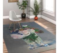 MOKOSAISE Edouard Manet fiori in un vaso di cristallo tappeti lavabili antiscivolo 140x200cm tappeti floreali vintage per soggiorno camera da letto sala da pranzo