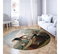 MOKOSAISE Francisco De Goya La Bambola di Paglia Tappeto Rotondo Bella Donna Morbida Antiscivolo A Pile Basso Tappeto Rotondo per Vivere Casa Pranzo Decor 183cm(Rotondo)