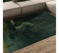 MOKOSAISE Fuochi d'artificio nella zona notturna Tappeto soggiorno lavabile The Nocturne in nero e oro Stampato sottile senza scivolamento per la camera da letto Sala da pranzo 180x200cm