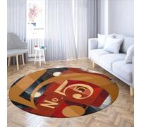 MOKOSAISE Ho visto la figura 5 in oro di Charles Demuth tappeti morbidi lavabili a cerchio tappeto rotondo pieghevole antiscivolo astratto per studio in ufficio 60cm（Rotondo）