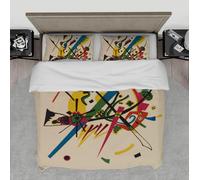 MOKOSAISE Kleine Welten 1 Copripiumino Set 3 pezzi Forme e linee geometriche colorate astratte Set di biancheria da letto con 2 copricuscini con cerniera 4 lacci 210 x 210 cm