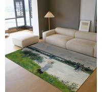 MOKOSAISE La passeggiata Argenteuil donne in paesaggio tappeti donna che tiene un ombrello tappeto per vivere casa camera da letto cafe sala da pranzo arredamento 180x270cm
