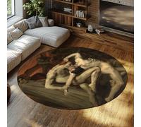 MOKOSAISE Mitologia Tappeto Tematico Pitture Famose Stampe Tappetini Il Modello Dante e Virgilio Tappeto rotondo per camera da letto Soggiorno 240cm（Rotondo）