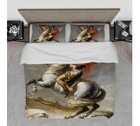 MOKOSAISE Set copripiumino stile Jacques-Louis David 3 pezzi Napoleone che attraversa le Alpi Biancheria da letto in morbida microfibra per camera da letto con 2 copricuscini 140 x 220 cm