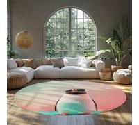 MOKOSAISE simpatico pinguino cerchio tappeto per camera da letto soggiorno asilo nido casa sala da pranzo tappetino arredamento colorato antartico fauna selvatica rotonda tappeti 150cm（Rotondo）