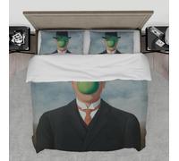 MOKOSAISE Surrealismo Pittura A Olio Stile Copripiumino 3 Pezzi Morbido 1 Copripiumino 2 Cuscino con Cerniera Copertura il Figlio dell'Uomo Set di Biancheria Da Letto per Camera Da Letto 210 x 210 cm