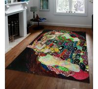 MOKOSAISE Tappeti in stile impressionista per soggiorno 200x300cm lavabili astratti la fanciulla e fiori colorati tappeto per sala da pranzo camera da letto casa