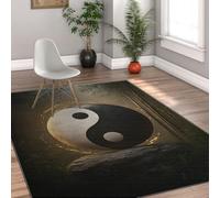 MOKOSAISE Tappeti lavabili Yin-Yang Tai Chi per ingresso morbido tappeto antiscivolo giapponese per salotto ufficio sala da pranzo studio 180x200cm