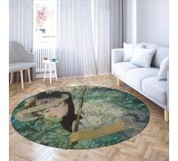 MOKOSAISE Tappeti rotondi da donna bella 90cm（Rotondo） per la sala da pranzo della casa camera da letto ufficio studio cucina soggiorno stampe primaverili morbide a pelo corto