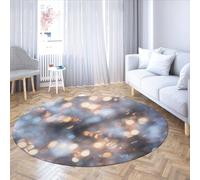 MOKOSAISE Tappeto di Natale rotondo a pois dorati 80cm（Rotondo） Tappeto circolare lavabile antiscivolo morbido sognante e bello per soggiorno camera da letto casa