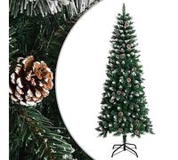 Mokuyary Albero di Natale artificiale albero di pino con supporto verde 210 cm PVC facile montaggio soggiorno casa festa tipo 1