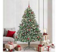 Mokuyary Albero di Natale artificiale con supporto verde, 140 x 140 x 210 cm, facile da montare, per soggiorno casa e feste, tipo 3