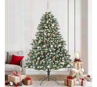 Mokuyary Albero di Natale artificiale con supporto verde, 140 x 140 x 210 cm, facile da montare, per soggiorno casa e feste, tipo 6