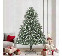 Mokuyary Albero di Natale artificiale con supporto verde, 160 x 160 x 240 cm, facile da montare, per soggiorno casa e feste, tipo 6