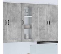 Mokuyary Armadietto da cucina, calcestruzzo, di colore grigio, 40 x 31 x 100 cm, in legno, da appendere alla parete, mobile da appendere alla parete, per lavello e bancone, modello 1 armadio da parete