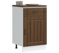 Mokuyary Armadietto da cucina, effetto rovere marrone Lucca, a base di legno, a base di legno, per angolo cottura, mobili da cucina, mobiletto inferiore, 50 x 46 x 81,5 cm, modello 1 armadio inferiore