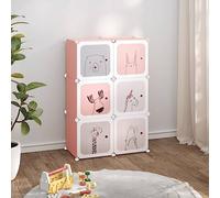 Mokuyary Armadietto portaoggetti per bambini con 6 cubi rosa, in PP, modulare, organizer per camera da letto, soggiorno, dormitorio, ufficio