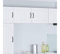 Mokuyary Armadio da cucina, 2 pezzi, bianco, 50 x 31 x 40 cm, in legno da appendere alla parete, armadietti sospesi, stoviglie, modello, 2 armadi da parete (1 porta)