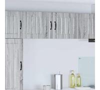 Mokuyary Armadio da cucina 2 pezzi grigio Sonoma 50 x 31 x 40 cm, in legno da appendere alla parete, armadi sospesi, armadi, modello 2 x armadi da parete (1 porta)