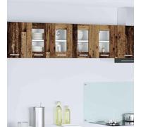 Mokuyary Armadio sospeso 2 pezzi in legno vecchio 60 x 31 x 40 cm, in legno da parete, da bagno, modello 2 x armadi in vetro sospesi (2 porte), larghezza 60 cm, altezza 40 cm